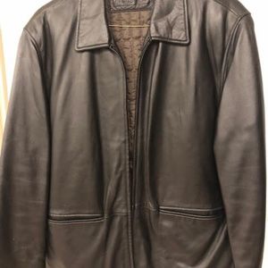 Men's Dress Leather Jacket Jhane Barnes Black